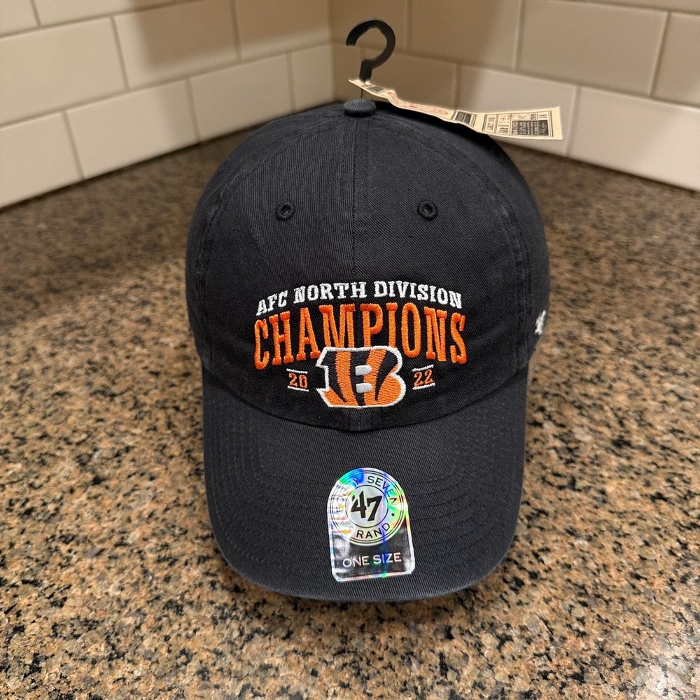 Cincinnati Bengals AFC North Champions '47 Brand Clean Up Hat Black New